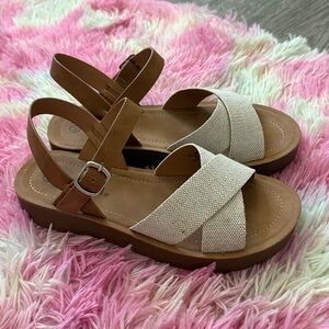 Soda Tan and Cream Sandals